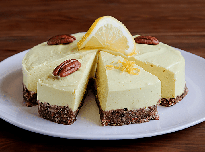 Three Nut Lemon Cheese-Less Cheesecake