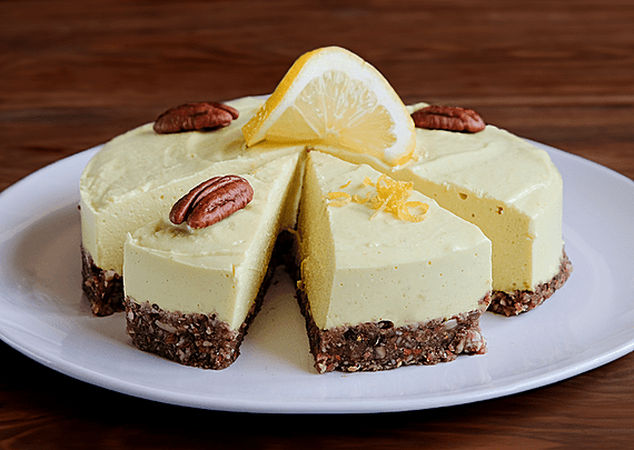 Three Nut Lemon Cheese-Less Cheesecake
