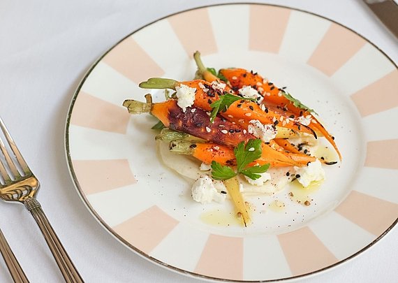 KYNHurlingham Starter  Roast carrots with sesame seeds, feta and yogurt (1) 